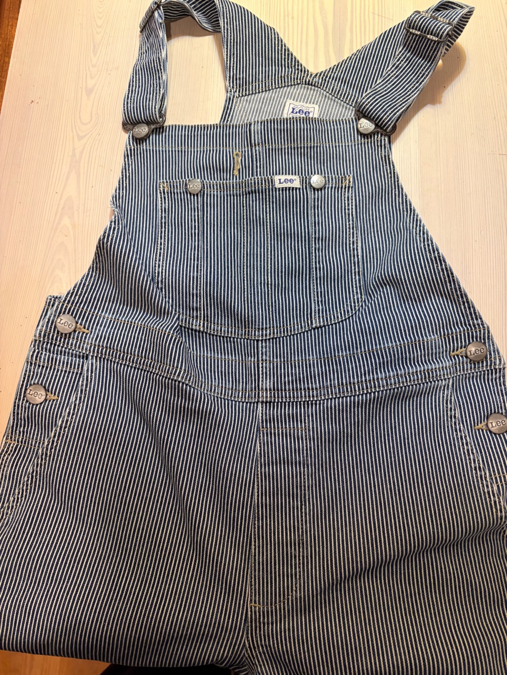 Lee Unisex Navy and White Pinstripe Relaxed Jeans